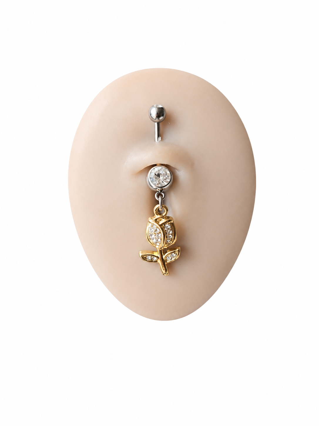 GOLD ROSE BELLY RING